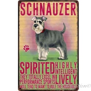 【送料無料】シュナウザー 犬種 メタルサインプレート メタル看板【新品】