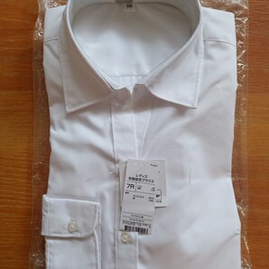 即決 送料無料 新品 TOPVALU 透けにくい形態安定スキッパーシャツ 7号 白 文化服装学院監修