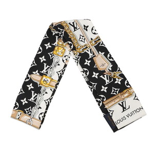 ルイヴィトン スカーフ バンドー・モノグラム コンフィデンシャル M78656 ツイル LV柄 チェーン柄 ベルト柄 【安心保証】