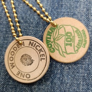 K598 アドバタイジングトークン USAウッデンニッケル トークンノベルティキーホルダー2個セット アメカジ 可愛いチャーム