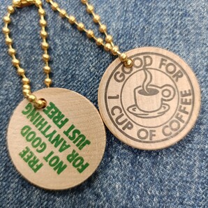 K554 アドバタイジングトークン USAウッデンニッケル トークンノベルティキーホルダー2個セット アメカジ 可愛いチャーム