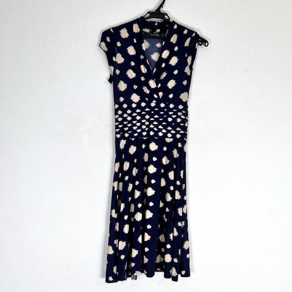 【Sinequanone】シネカノン ネイビー系 柄物 ワンピース 女性用 レディース【c022】