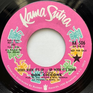 【試聴 7inch】Don Ciccone / Down When It's Up - Up When It's Down 7インチ 45 ソフトロック Soft Rock フリーソウル サバービア