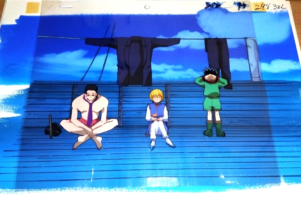 レア！ハンターハンター ゴン レオリオ クラピカ セル画 2枚セット レア！ハンターハンター ゴン レオリオ クラピカ セル画 2枚