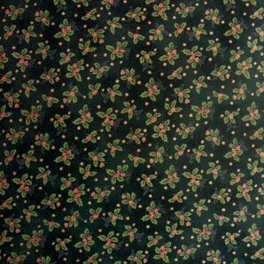 ★Handwork*Fabric♪スケア♪X'mas♪ヒイラギ(緑)♪109×30★【NE1979-B】