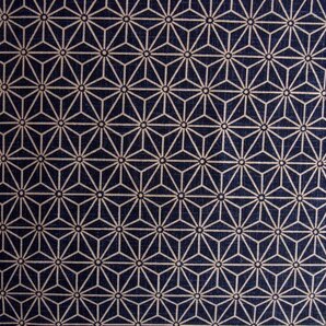 ★和柄シーチング♪麻の葉模様(濃紺)♪110×30★【NE1172-B】