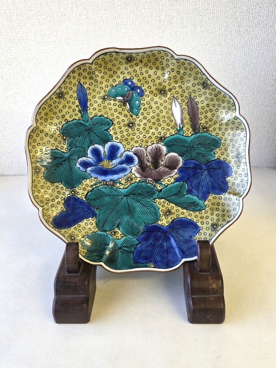 旧家蔵出し品　九谷焼　3枚　角福　錦菊唐草　焼き物皿 Yahoo!オークション -「九谷焼 皿 角福」の落札相場・落札価格