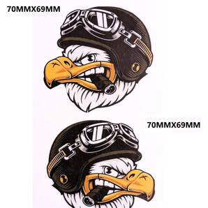 左右2枚出品 GW77-02W 特価 ヴィンテージスタイル アート 白頭鷲 葉巻 アメリカ USA バイクステッカー ヘルメット ゴーグル デカール 車