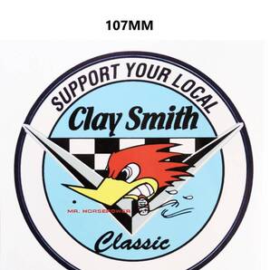 GW91-03 特価 ヴィンテージスタイル Clay Smish クレイスミス Mr. Horsepower ステッカー ダメージ加工 レトロ ガレージ デカール