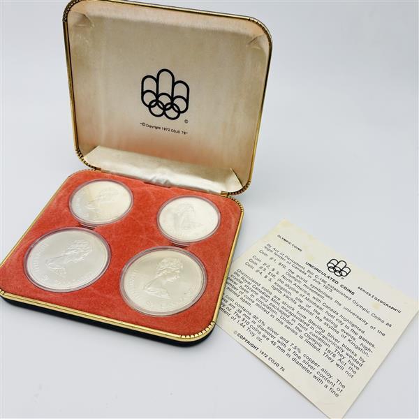 1976年 カナダオリンピック 記念銀貨 10ドル2枚 5ドル2枚を4セット 1976年 カナダ モントリオールオリンピック 記念銀貨