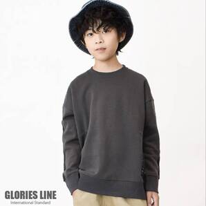 GLORIES LINE 裏起毛袖ラインビッグトレーナー スウェット 男女兼用 130