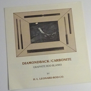 ☆ H.L.Leonard Rod Co. Diamondback / Carbonite Graphite Rod Blanks Catalog ☆ レナード社のカーボンブランクのカタログ ☆