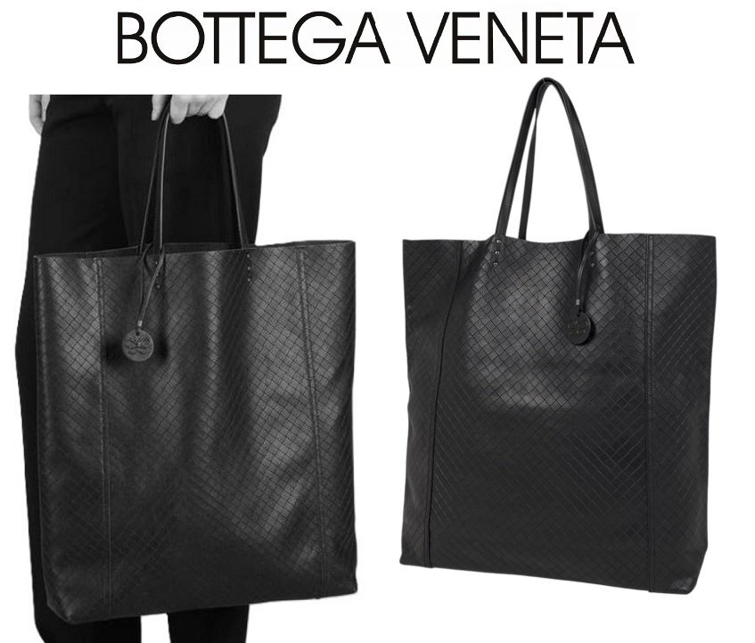 極美品　ボッテガヴェネタ　イントレッチオ　ミラージュ　トートバッグ　レザー　黒 ボッテガヴェネタ/トートバッグ/イントレッチオミラージュ/黒