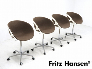 rrst719b★display item★fritz hansen★scandinavian★danish★modern★rin konno hiromichi★rin desk chair★rin caster chair★set of 4 chairs