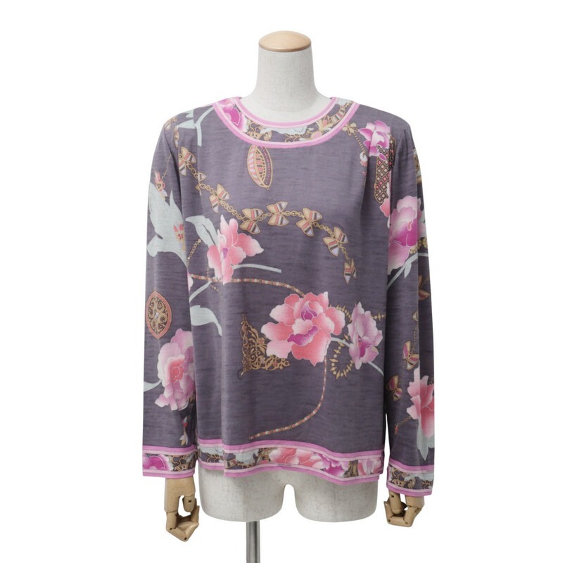 未使用タグ付き　近年モデル 希少サイズ42 レオナール 花柄　総柄　ブラウス 未使用タグ付き 近年モデル 希少サイズ42 レオナール 花柄 総柄