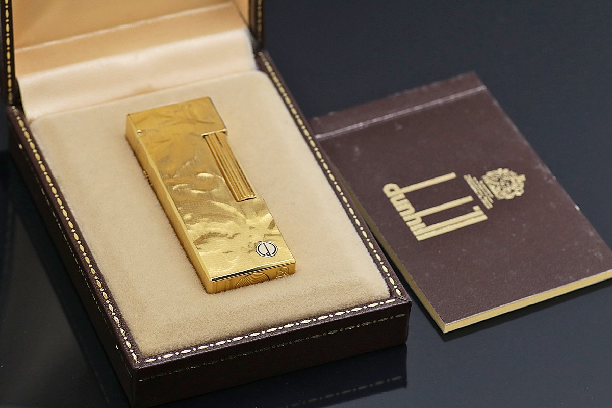dunhill　ダンヒル　ガスライター　ゴールド　箱付き dunhill ダンヒル ガスライター ローラー ゴールドカラー 箱付き