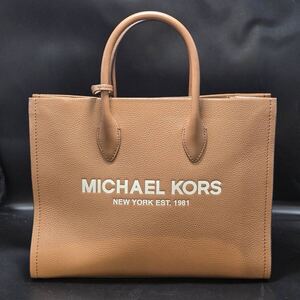 【美品】MICHAEL KORS 35S2G7ZT7L トートバッグ EMPIRE MD TZ TOTE レザー ブラウン ロゴ ハンドバッグ マイケルコース レディース