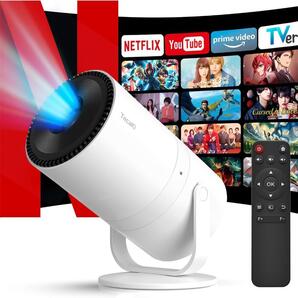 プロジエクター 家庭用 Android TV搭載 天井投影 静音 4K 自動台形 HiFiスピーカー内蔵