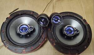 美品Clarion クラリオン 16cm 3WAY スピーカー 2個 セット SRT1633 スピーカー 160W /オーディオ/69 送料無料