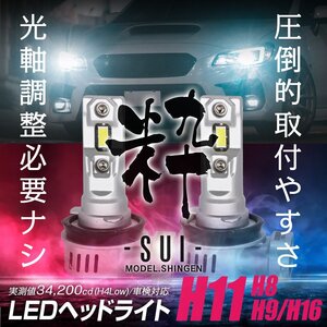 【ポン付け】バルブ型LEDフォグランプの最高峰! レガシィアウトバック BS9 H26.10~R1.10 信玄LED 粋-SUI- H16 1年保証 車検対応