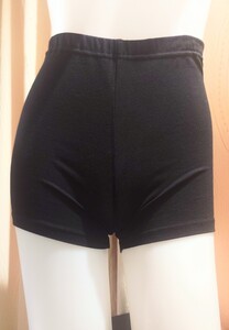中古★ガールズ ショートレギンス 150サイズ 無地 黒 ペチパンツ くろぱん 見せパン 短パン 女子 レディース アンダー 匿名配送
