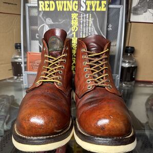 清潔!1990年代 8166 7.5D 約26㎝ 半円犬タグ オロラセット 赤茶 レッドウイング プレーン 洗浄除菌ビブラムオールソール修理済!