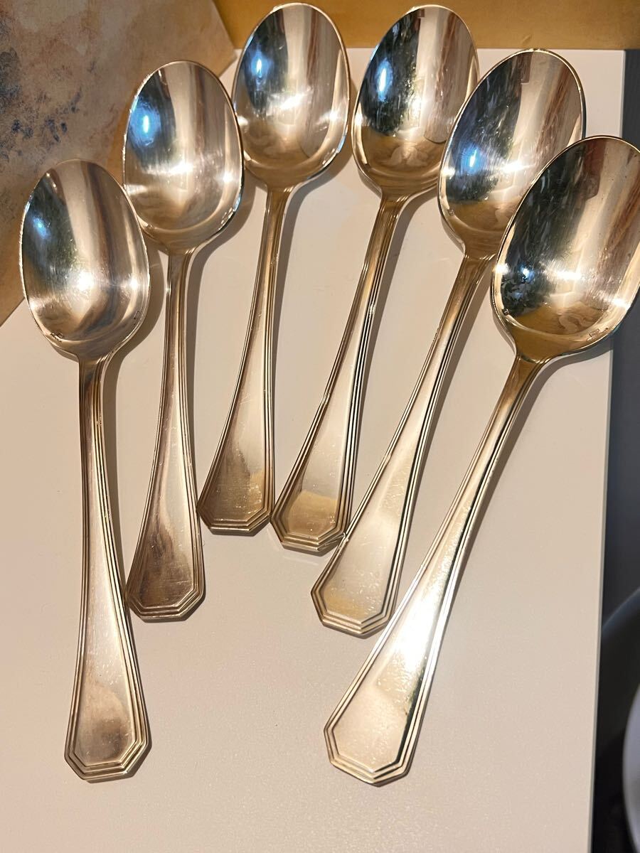 未使用品☆仏蘭西高級銀器☆クリストフルシルバー コーヒースプーン4本　マルメゾン 極美品☆仏蘭西高級銀器☆クリストフルシルバー コーヒー