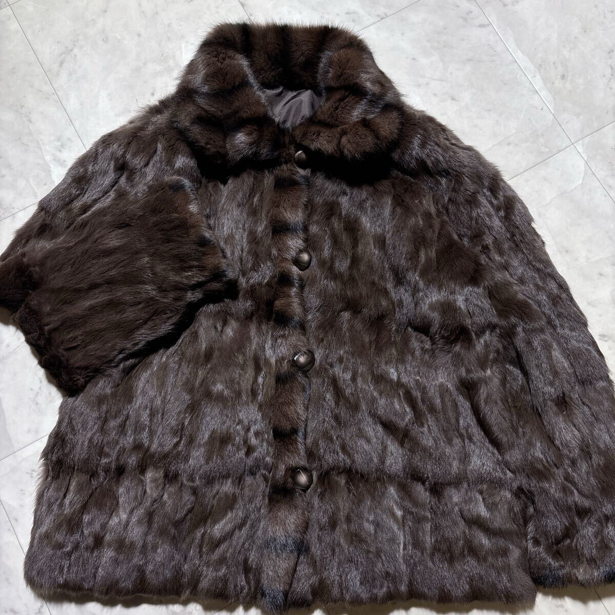 希少　ロシアンセーブル　リバーシブル　ロングコート　リアルファー　毛皮 ロシアン セーブル ファーム ロング コート毛皮 ファー リアル