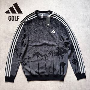 новый товар L размер обычная цена 1.5 десять тысяч Adidas Golf LA Sunset вырез лодочкой свитер ADIDAS GOLF осень-зима раунд тренировка ощущение роскоши популярный одежда