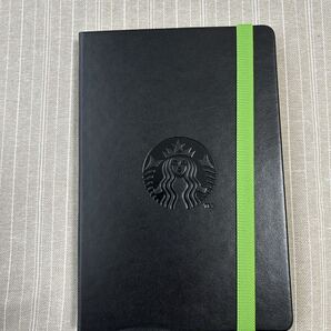 新品 STARBUCKS スターバックス エンボスロゴ 方眼ノート 緑色 ゴムバンド箱入 ブラック