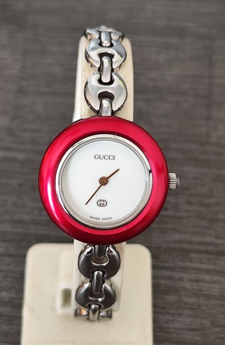 【GUCCI】稼動品!グッチ チェンジベゼル 赤 Yahoo!オークション -「gucci グッチ チェンジベゼル」の落札