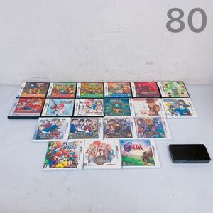 10E025 Nintendo ニンテンドー 3DS CTR-001 本体 ゲーム カセット付 スマブラ 大逆転裁判 レイトン教授 他