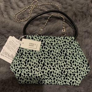 フリーズマート チェーン ショルダーバッグ 大人可愛い ラメ ミント グリーン 緑 グリーン 豹柄 ミニバッグ チェーン ヒョウ柄