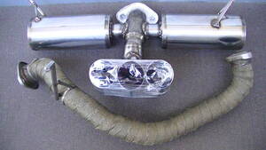 120サイズ発送 サーモバンテージ巻 ホンダ JW5 S660 マーク羽島製 マーク管 ステンレスマフラー センター3本出し 中古