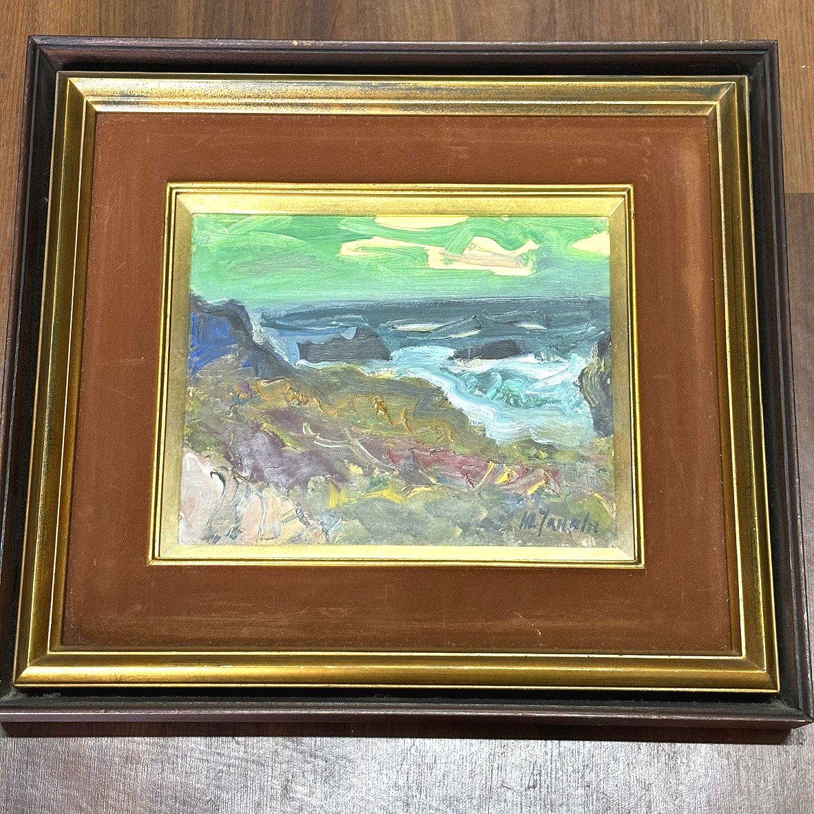 田辺三重松、【雪の狩勝峠】、希少な大判額装用画集より、美品、日本人画家 田辺三重松、【雪の狩勝峠】、希少な大判額装用画集より、美品