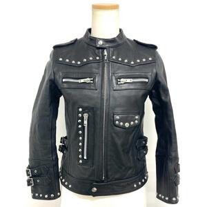 SUNAOKUWAHARA SUNAOKUWAHARA Studded Single Riders Jacket Leather SK93LC046 Black M