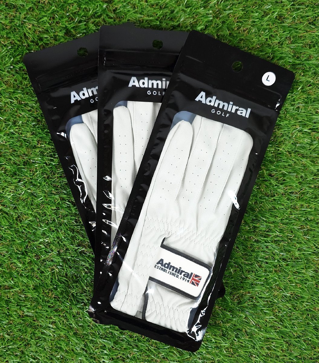 未使用　アドミラル　Ｌ Admiral 【超美品】アドミラル 半袖ポロシャツ 黒×白 襟ライン