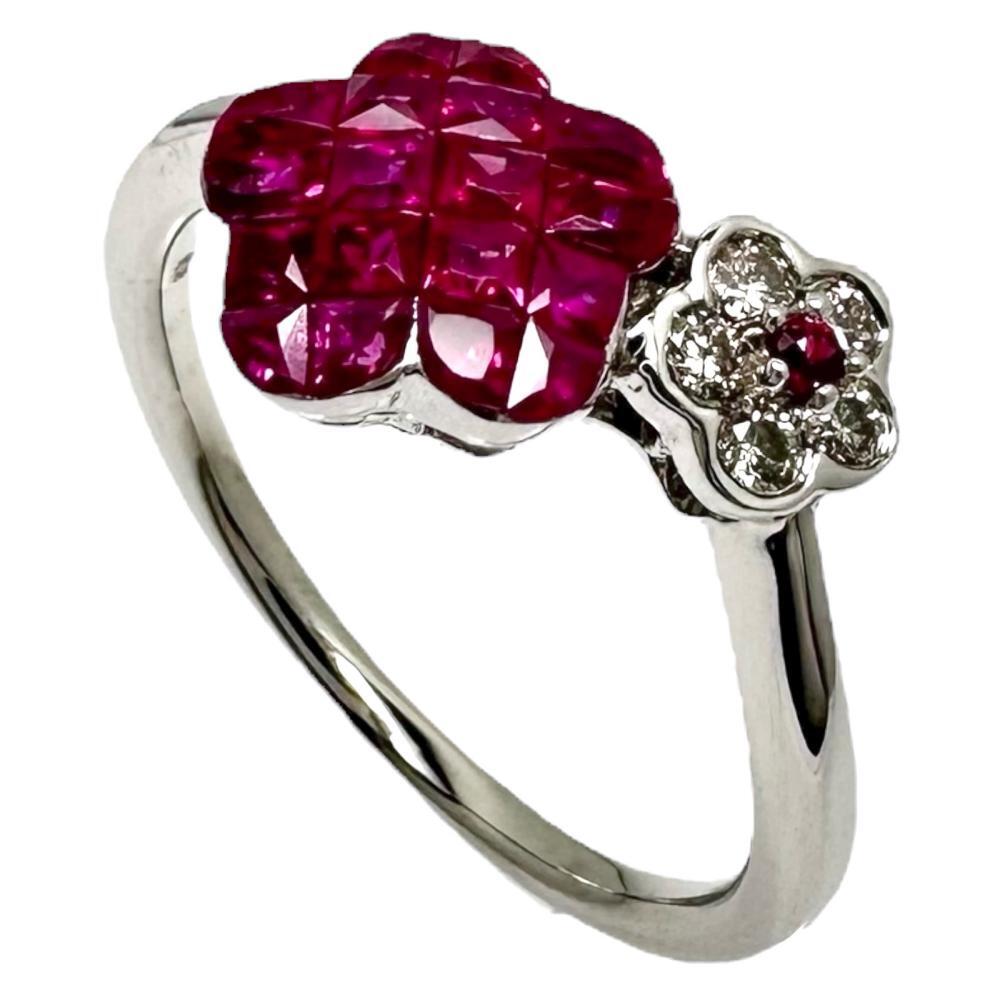 ❤️極美品❤️ K18WG ルビー1ct ダイヤモンド0.02ct 梶光夫 MITSUO KAJI ダイヤ ルビーリング マルチカラーXイエロー