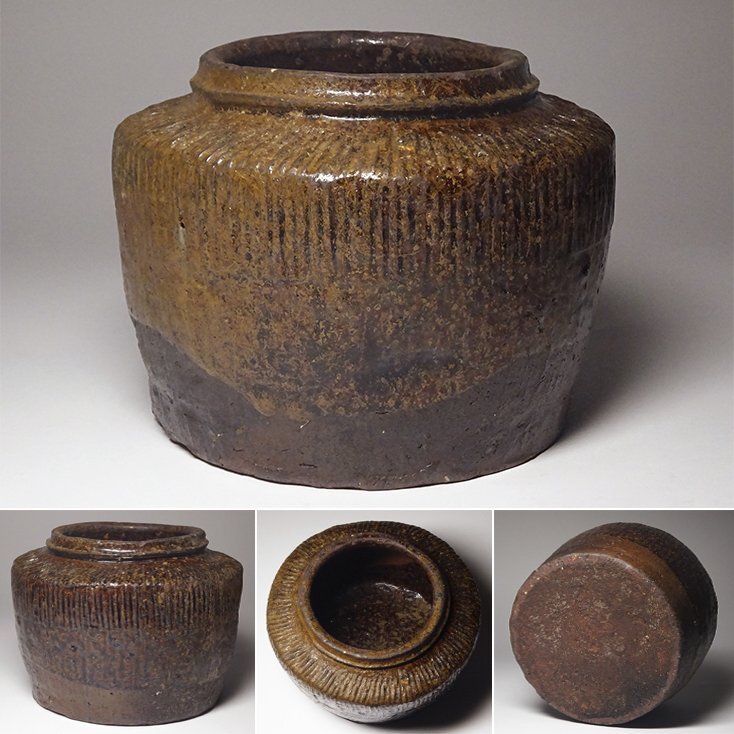 茶道具 南蛮 四耳壷 水指 古美術 DT443 茶道具 南蛮 四耳壷 水