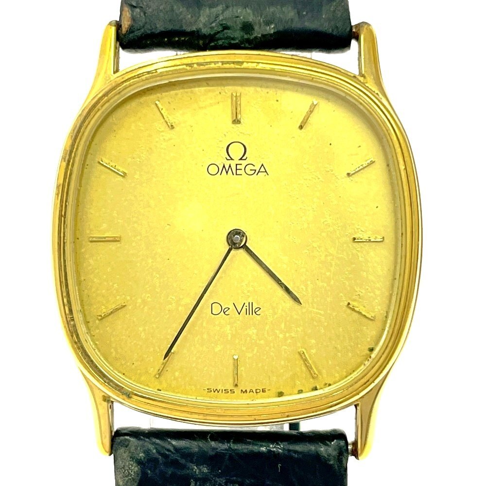 27 OMEGA 時計　メンズ　DeVille 1365 ゴールド　新品バンド O-7801| オメガ デビル Ref.1365 GF/SS ラウンドケース モーター