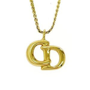 【1円スタート】Christian Dior クリスチャンディオール GP CDロゴ ゴールド ネックレス 494035
