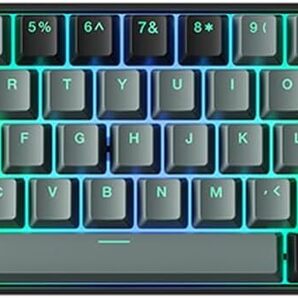 ゲーミングキーボード メカニカル式 赤軸を採用 61キー Type-C USB有線接続 RGB発光 LEDバックライト付き Windows/Mac OS対応