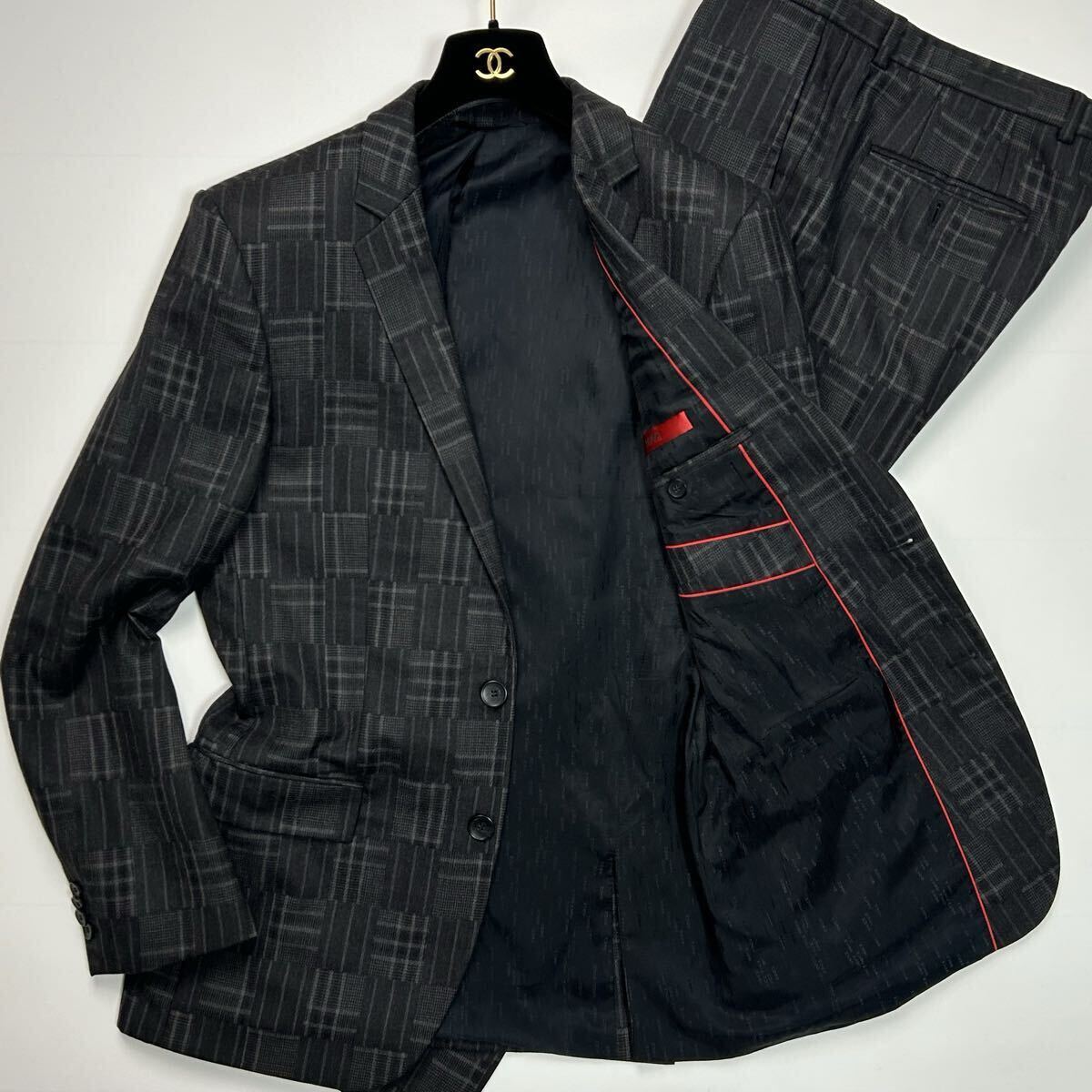 【希少✨XLサイズ】ヒューゴボス セットアップスーツ 黒 ストライプ シングル 2025年最新】Yahoo!オークション - HUGO BOSS(シングルスーツ