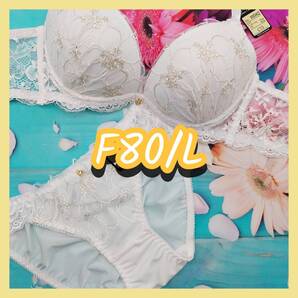 F80005-P F80/L【新品 インナー レディース ブラ・ショーツセット F80カップ Lサイズ ホワイト】