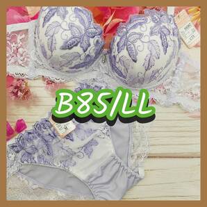 B85023-P B85/LL【新品 インナー レディース ブラ・ショーツセット B85カップ LLサイズ パープル】