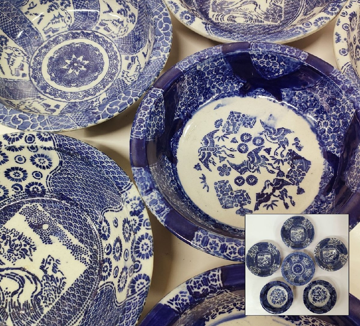 骨董 アンティーク 古伊万里 染付 印判 中皿 波兎 白兎 唐草 模様 Yahoo!オークション -「(兎)古伊万里」の落札相場・落札価格