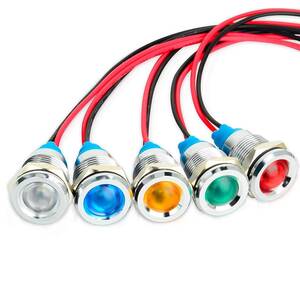 YFFSFDC 10mm DC 12-24V LED 防水インジケータライト パイロットライトシグナル インジケータ(5色セット)