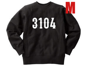 リバース縫製 サイドリブ 3104 SWEAT BLACK M/黒ビンテージスウェットチャンピオンレタリング数字ナンバリングトリコタグサトシさとし古着