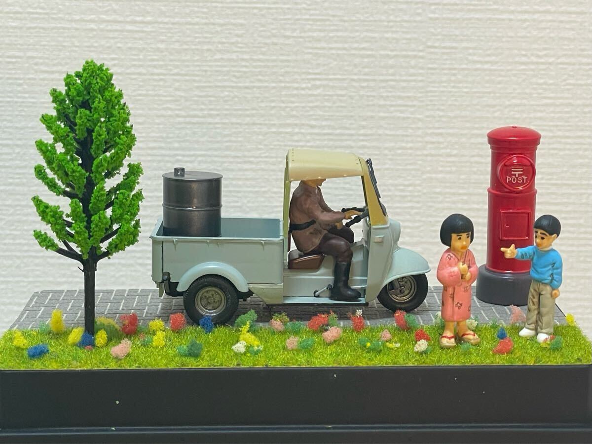 昭和レトロジオラマ トラック 乗用車 フィギュア コレクション完成品 ケース付 昭和レトロジオラマ トラック 乗用車 フィギュア コレクション