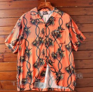 ☆新品薄手 高級 リゾート カジュアル シャツ メンズ カラフル アロハシャツ サマーシャツ 半袖 夏 /表記XL